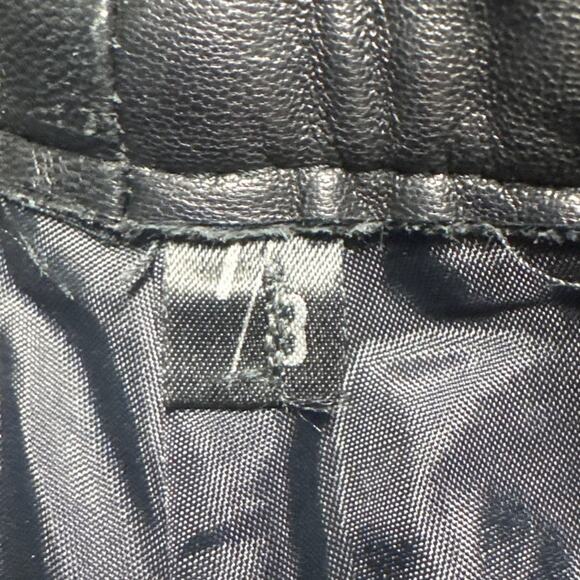 Vtg Leather Pants Michael Hoban North Beach Womens 5 Pckt Black Sz 7/8 Glamrock - Picture 10 of 11